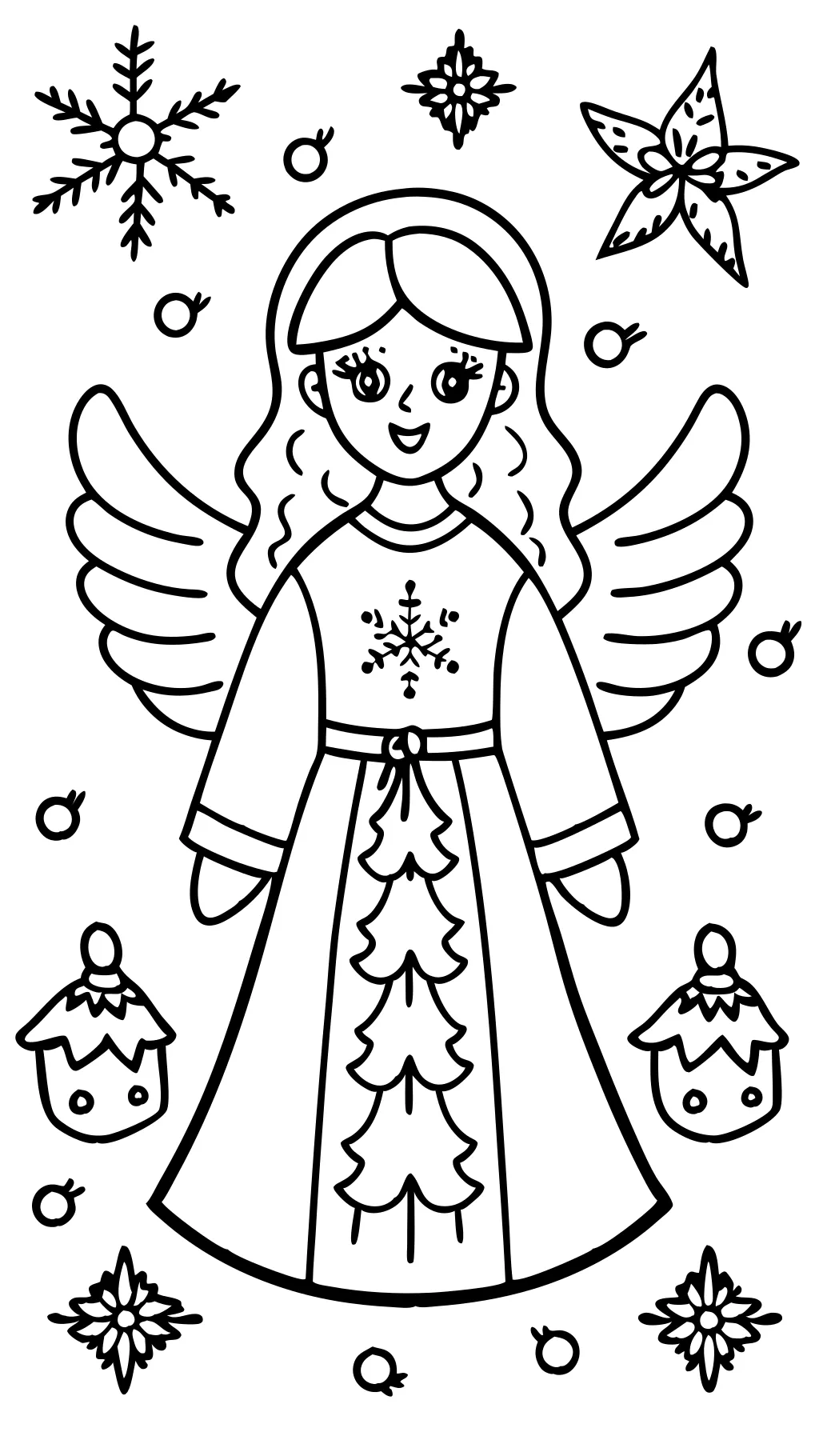 coloriages des anges de Noël